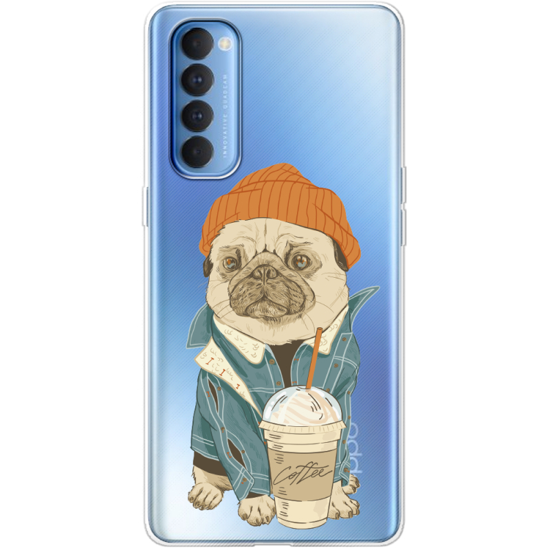 Прозрачный чехол BoxFace OPPO Reno 4 Pro Dog Coffeeman