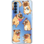 Прозрачный чехол BoxFace OPPO Reno 4 Pro с 3D-глазками Pug