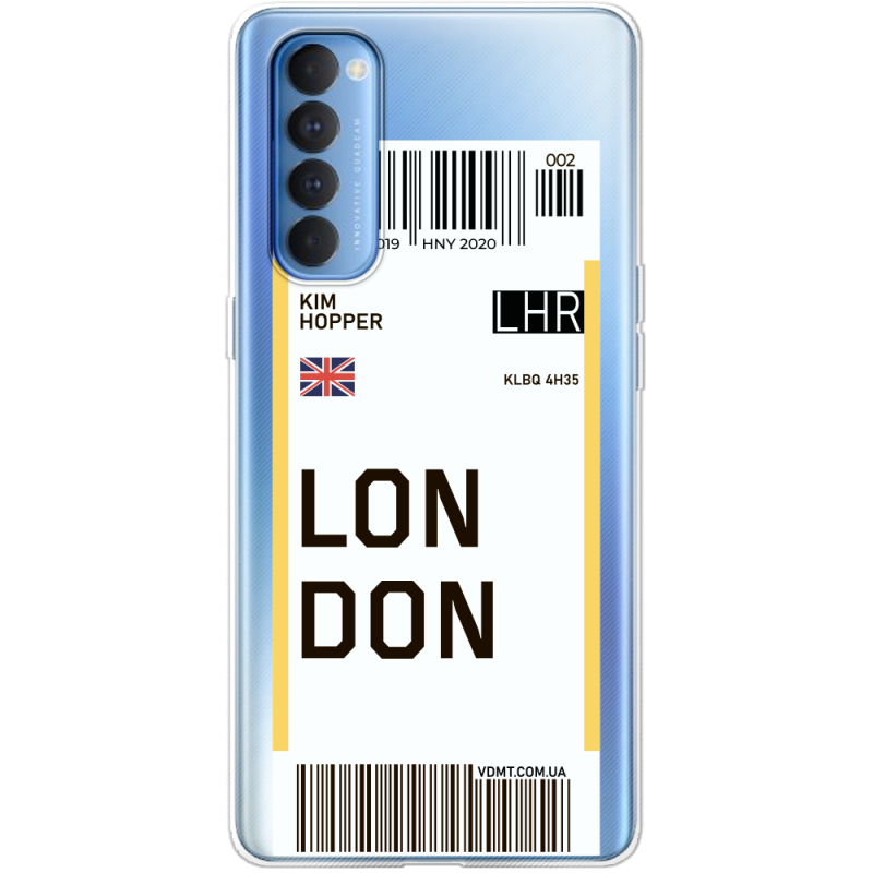 Прозрачный чехол BoxFace OPPO Reno 4 Pro Ticket London