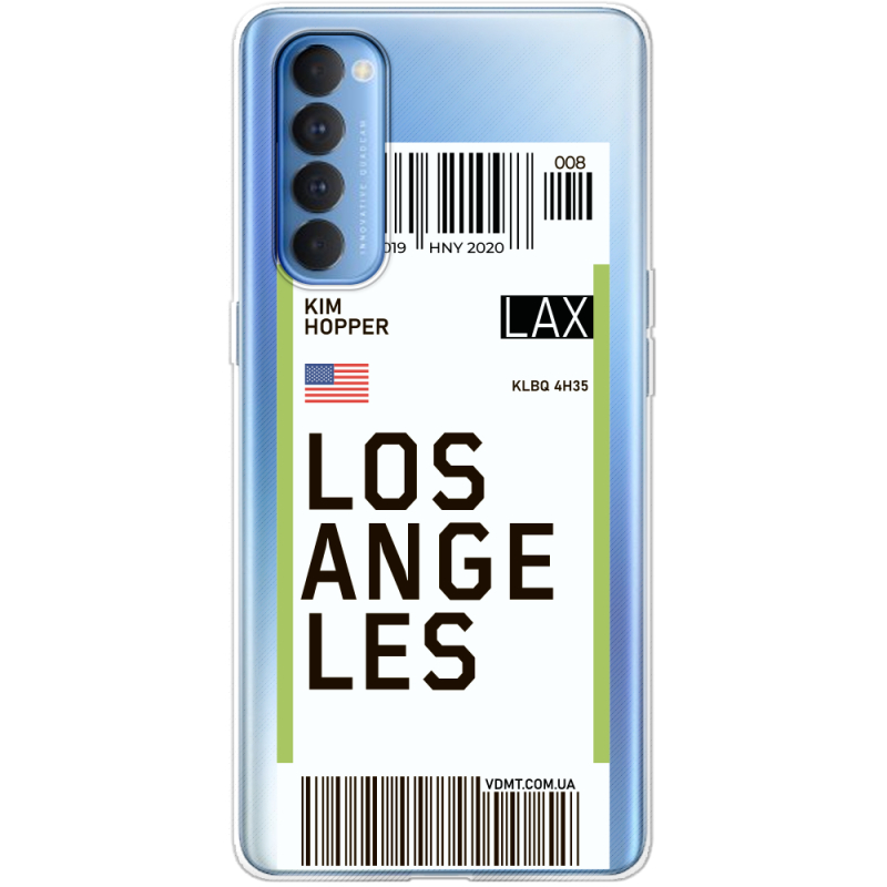 Прозрачный чехол BoxFace OPPO Reno 4 Pro Ticket Los Angeles