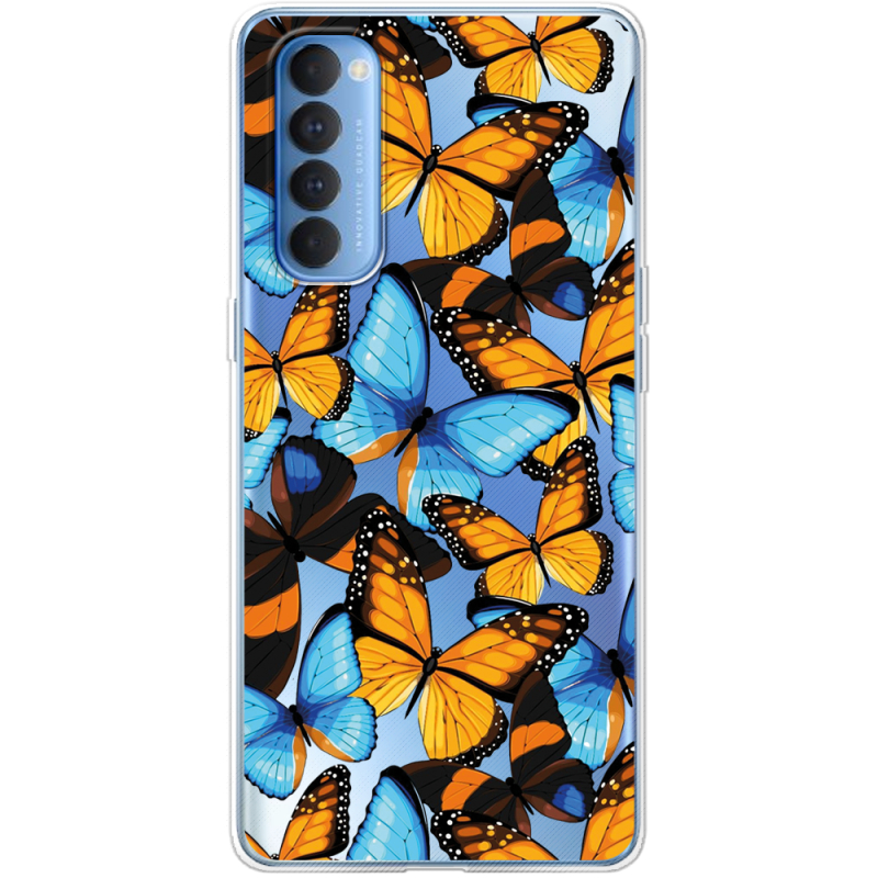 Прозрачный чехол BoxFace OPPO Reno 4 Pro Butterfly Morpho