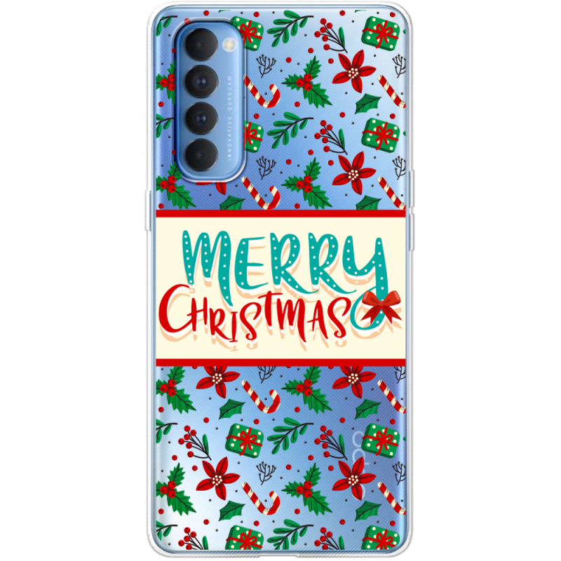 Прозрачный чехол BoxFace OPPO Reno 4 Pro Vintage Christmas Pattern