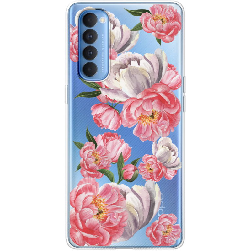 Прозрачный чехол BoxFace OPPO Reno 4 Pro Peony Watercolor Style