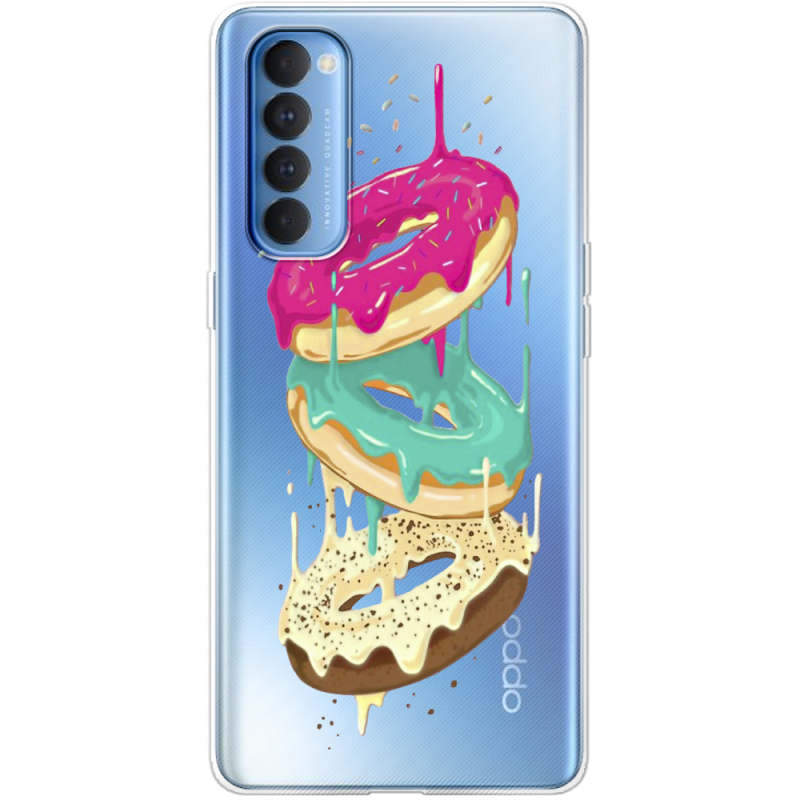 Прозрачный чехол BoxFace OPPO Reno 4 Pro Donuts