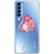 Прозрачный чехол BoxFace OPPO Reno 4 Pro Floral Flamingo