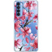 Прозрачный чехол BoxFace OPPO Reno 4 Pro Pink Magnolia