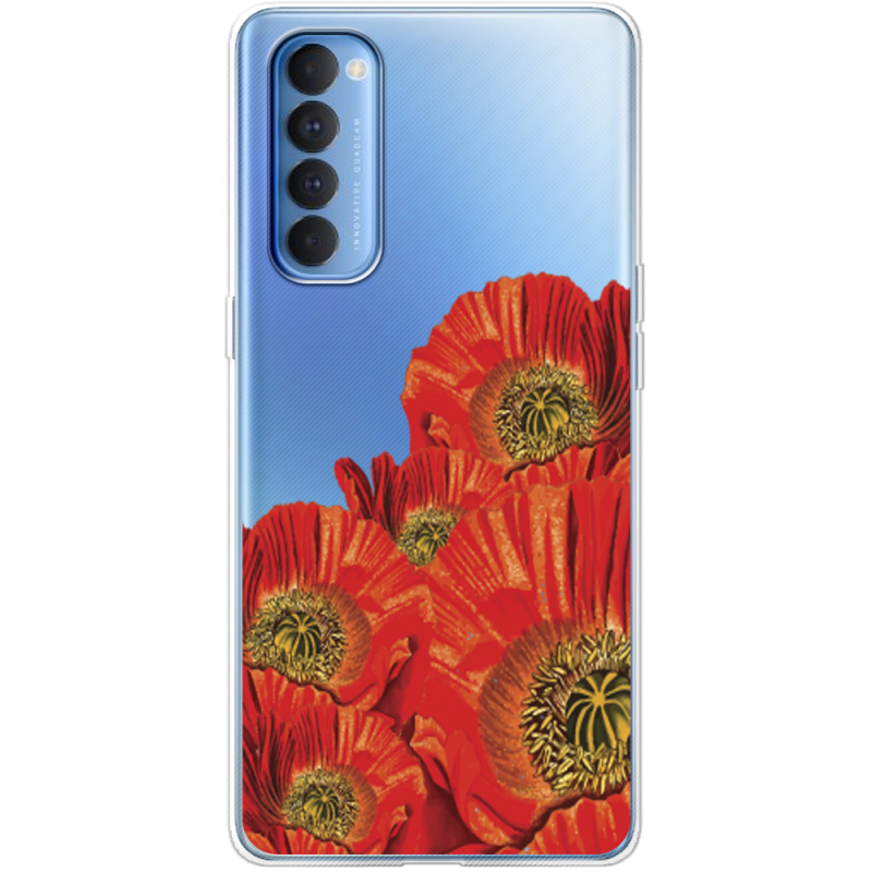 Прозрачный чехол BoxFace OPPO Reno 4 Pro Red Poppies