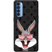 Черный чехол BoxFace OPPO Reno 4 Pro looney bunny