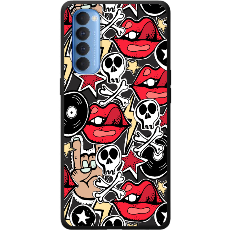 Черный чехол BoxFace OPPO Reno 4 Pro Rock Graffiti