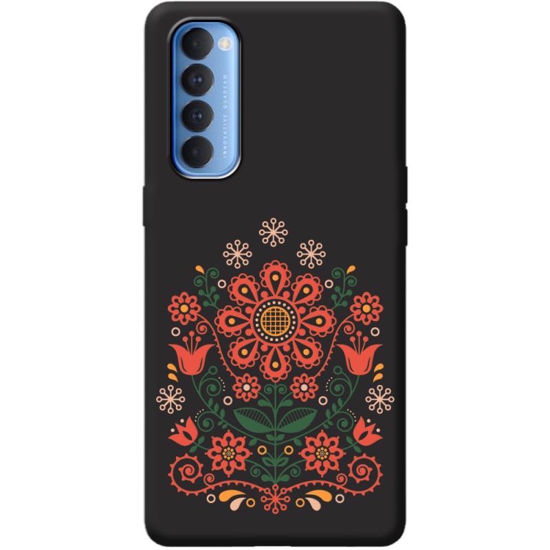 Черный чехол BoxFace OPPO Reno 4 Pro Ukrainian Ornament