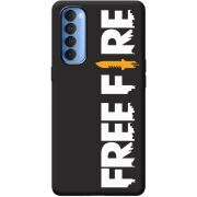 Черный чехол BoxFace OPPO Reno 4 Pro Free Fire White Logo