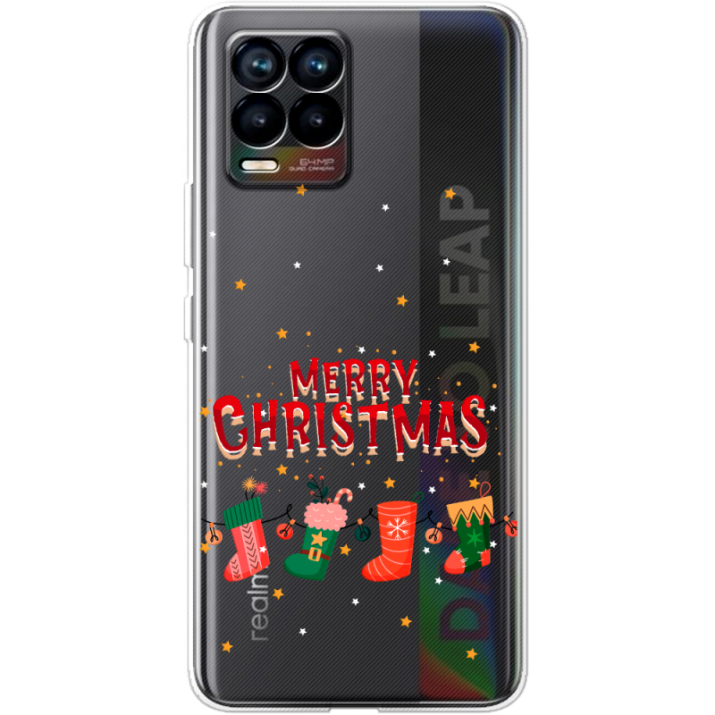 Прозрачный чехол BoxFace Realme 8 Merry Christmas