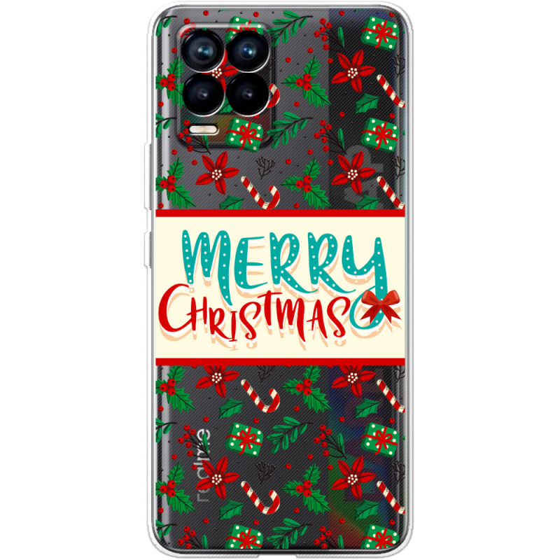 Прозрачный чехол BoxFace Realme 8 Vintage Christmas Pattern