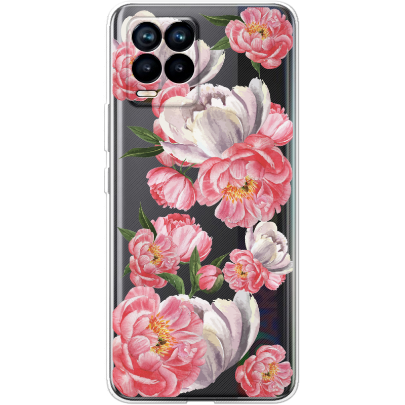 Прозрачный чехол BoxFace Realme 8 Peony Watercolor Style