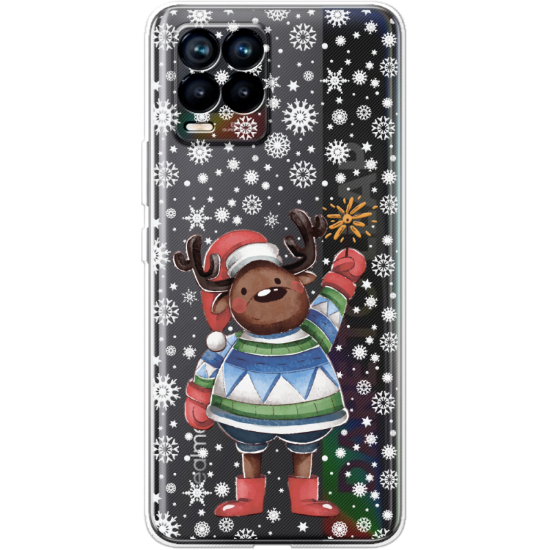 Прозрачный чехол BoxFace Realme 8 Christmas Deer with Snow