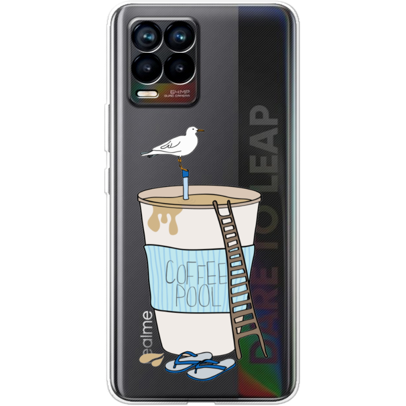Прозрачный чехол BoxFace Realme 8 Segull in Cofee Pool