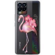 Прозрачный чехол BoxFace Realme 8 Floral Flamingo