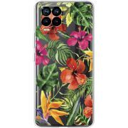 Прозрачный чехол BoxFace Realme 8 Tropical Flowers