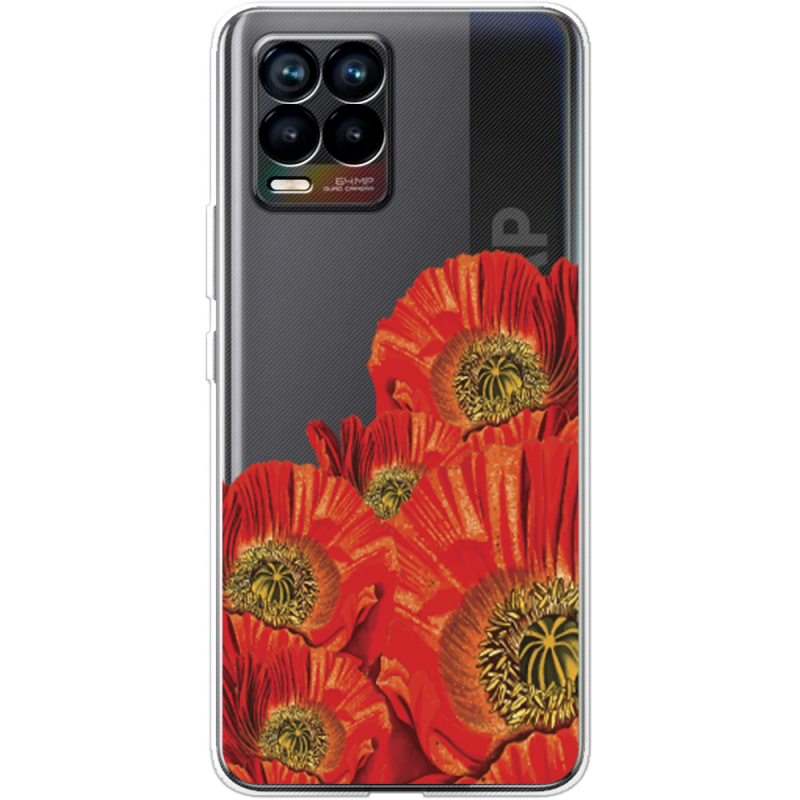 Прозрачный чехол BoxFace Realme 8 Red Poppies