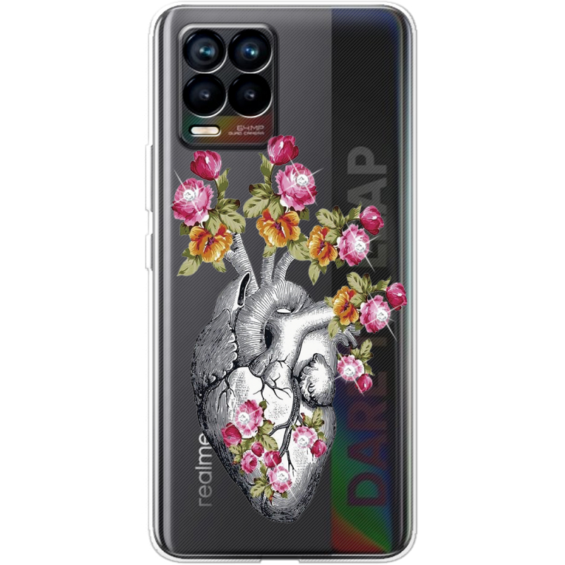 Чехол со стразами Realme 8 Heart