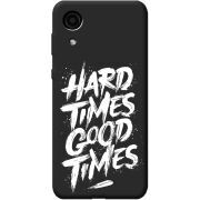 Черный чехол BoxFace Samsung Galaxy A03 Core A032 Hard Times Good Times