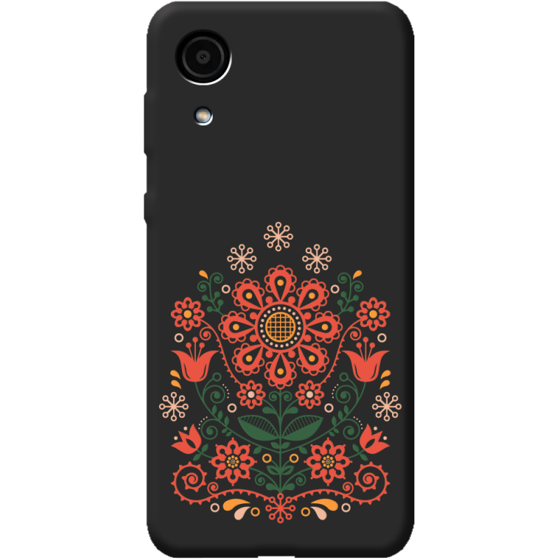 Черный чехол BoxFace Samsung Galaxy A03 Core A032 Ukrainian Ornament