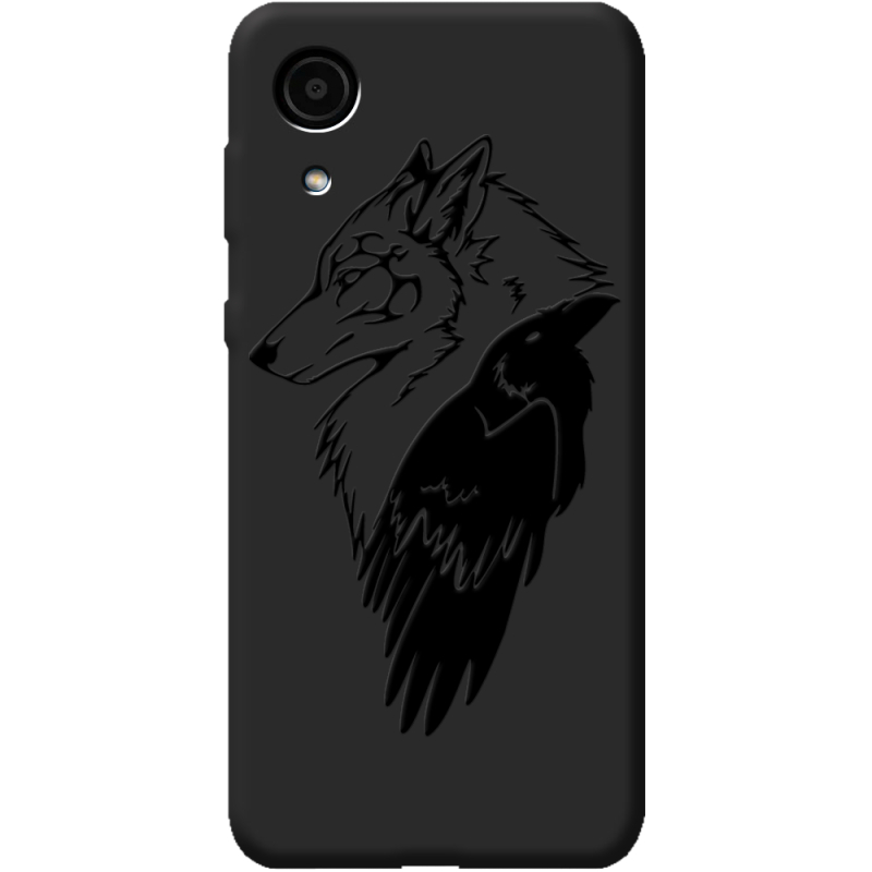Черный чехол BoxFace Samsung Galaxy A03 Core A032 Wolf and Raven