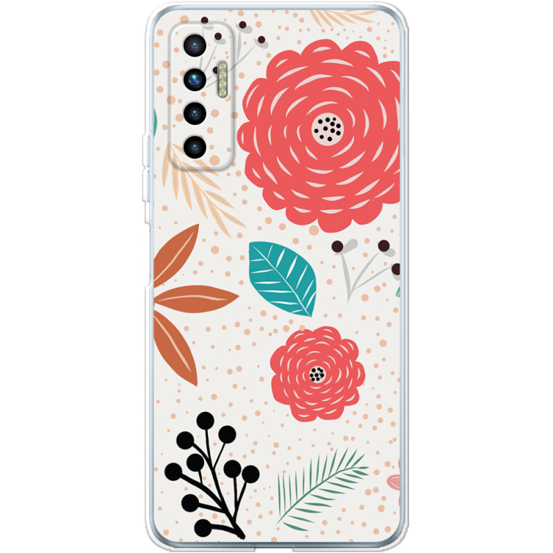 Чехол BoxFace Tecno Camon 17P Line Flowers