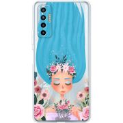 Прозрачный чехол BoxFace Tecno Camon 17P Blue Hair