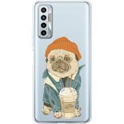 Прозрачный чехол BoxFace Tecno Camon 17P Dog Coffeeman