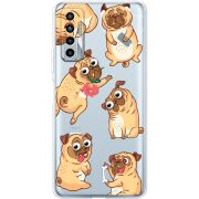 Прозрачный чехол BoxFace Tecno Camon 17P с 3D-глазками Pug