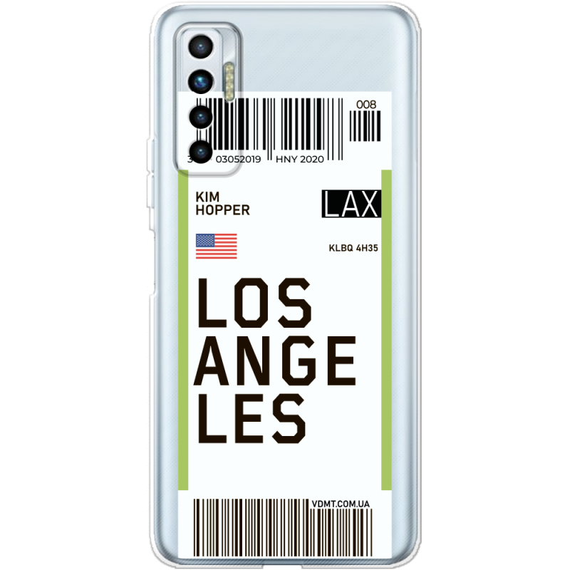 Прозрачный чехол BoxFace Tecno Camon 17P Ticket Los Angeles