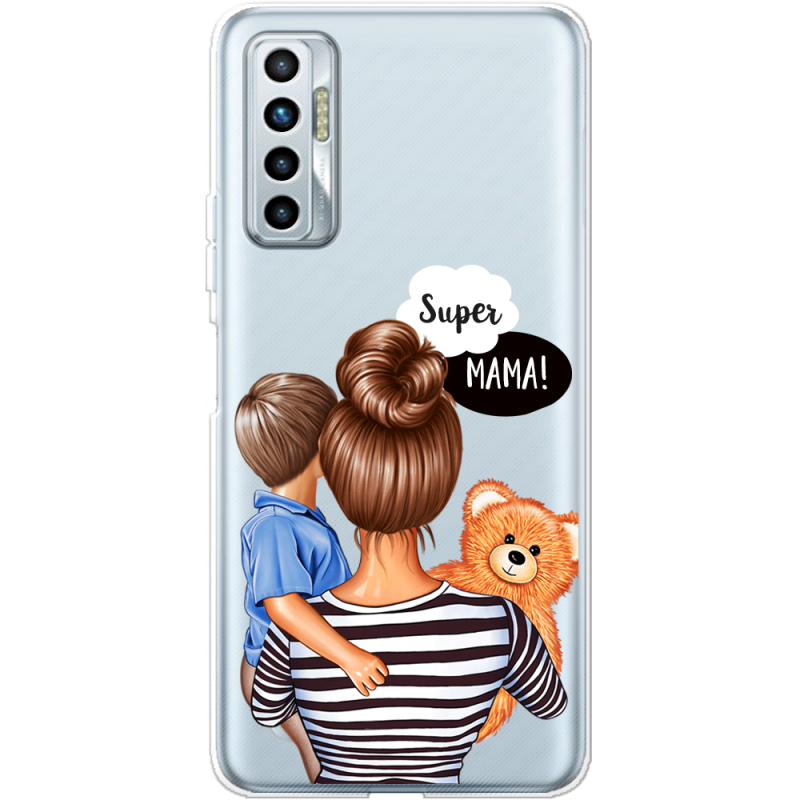 Прозрачный чехол BoxFace Tecno Camon 17P Super Mama and Son