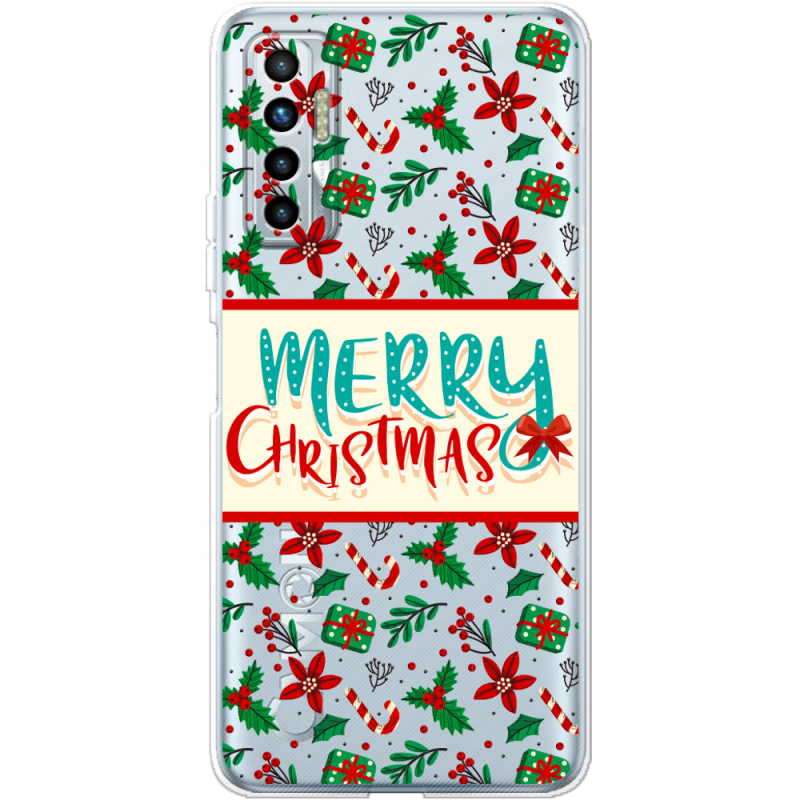 Прозрачный чехол BoxFace Tecno Camon 17P Vintage Christmas Pattern