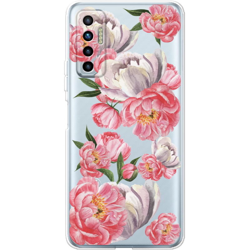 Прозрачный чехол BoxFace Tecno Camon 17P Peony Watercolor Style