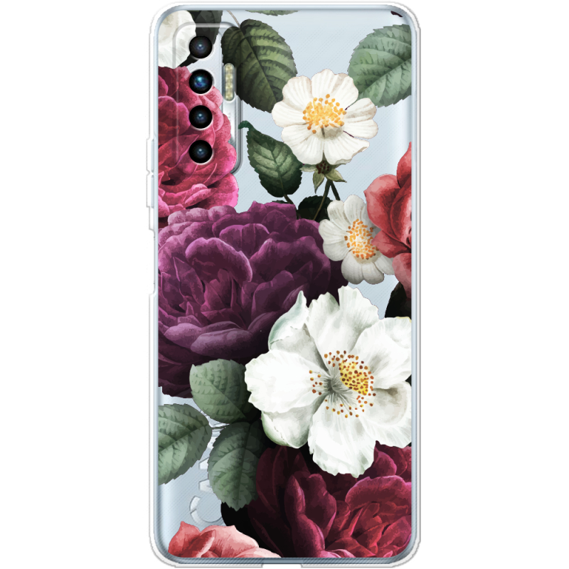 Прозрачный чехол BoxFace Tecno Camon 17P Floral Dark Dreams