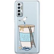 Прозрачный чехол BoxFace Tecno Camon 17P Segull in Cofee Pool