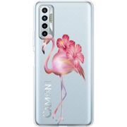 Прозрачный чехол BoxFace Tecno Camon 17P Floral Flamingo