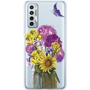 Прозрачный чехол BoxFace Tecno Camon 17P My Bouquet