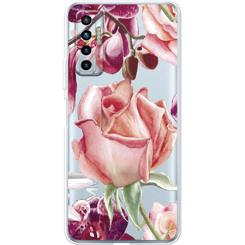 Прозрачный чехол BoxFace Tecno Camon 17P Rose