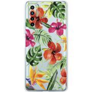 Прозрачный чехол BoxFace Tecno Camon 17P Tropical Flowers