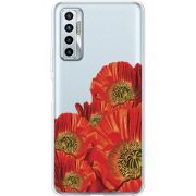 Прозрачный чехол BoxFace Tecno Camon 17P Red Poppies