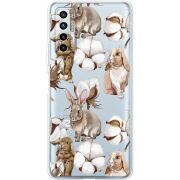 Прозрачный чехол BoxFace Tecno Camon 17P Cotton and Rabbits