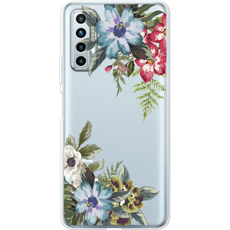 Прозрачный чехол BoxFace Tecno Camon 17P Floral