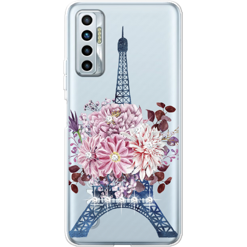 Чехол со стразами BoxFace Tecno Camon 17P Eiffel Tower