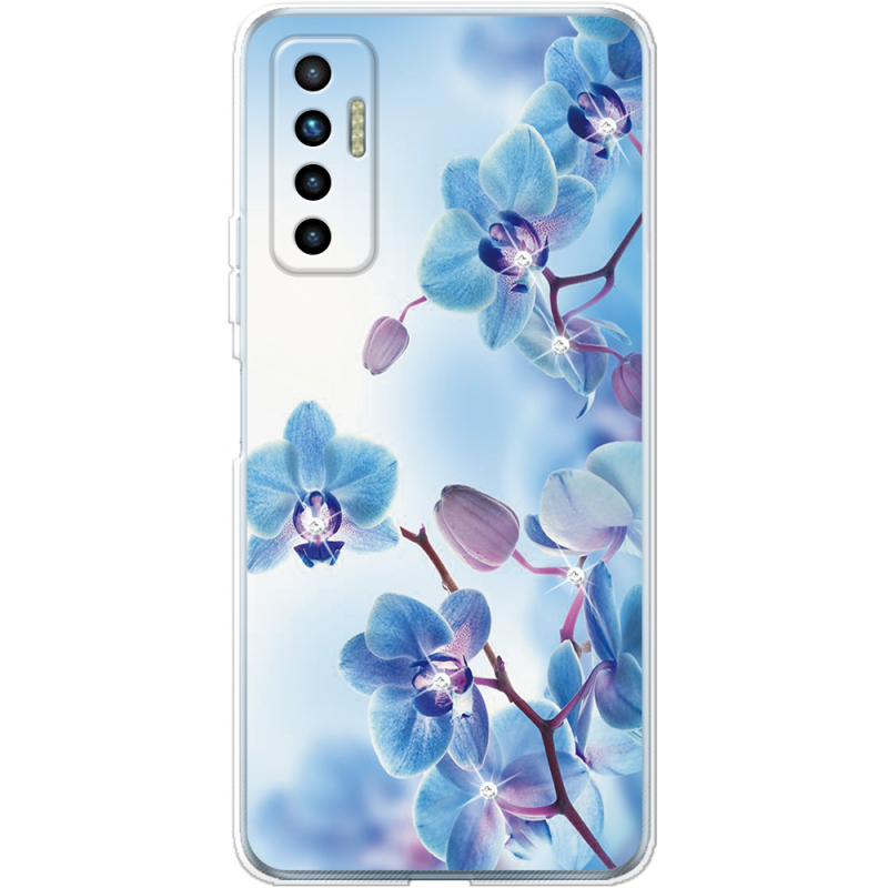 Чехол со стразами BoxFace Tecno Camon 17P Orchids