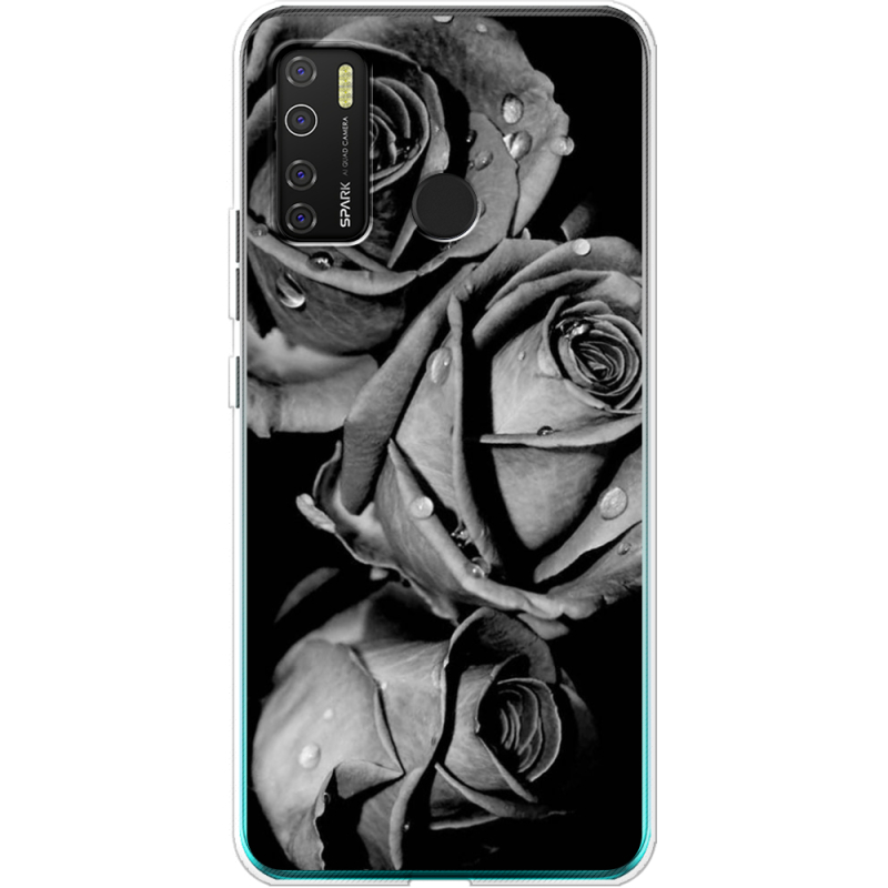 Чехол BoxFace Tecno Spark 5 Pro Black and White Roses