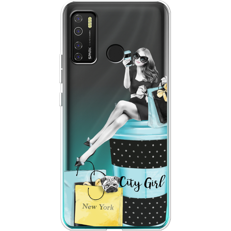 Прозрачный чехол BoxFace Tecno Spark 5 Pro City Girl