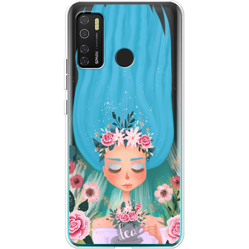 Прозрачный чехол BoxFace Tecno Spark 5 Pro Blue Hair