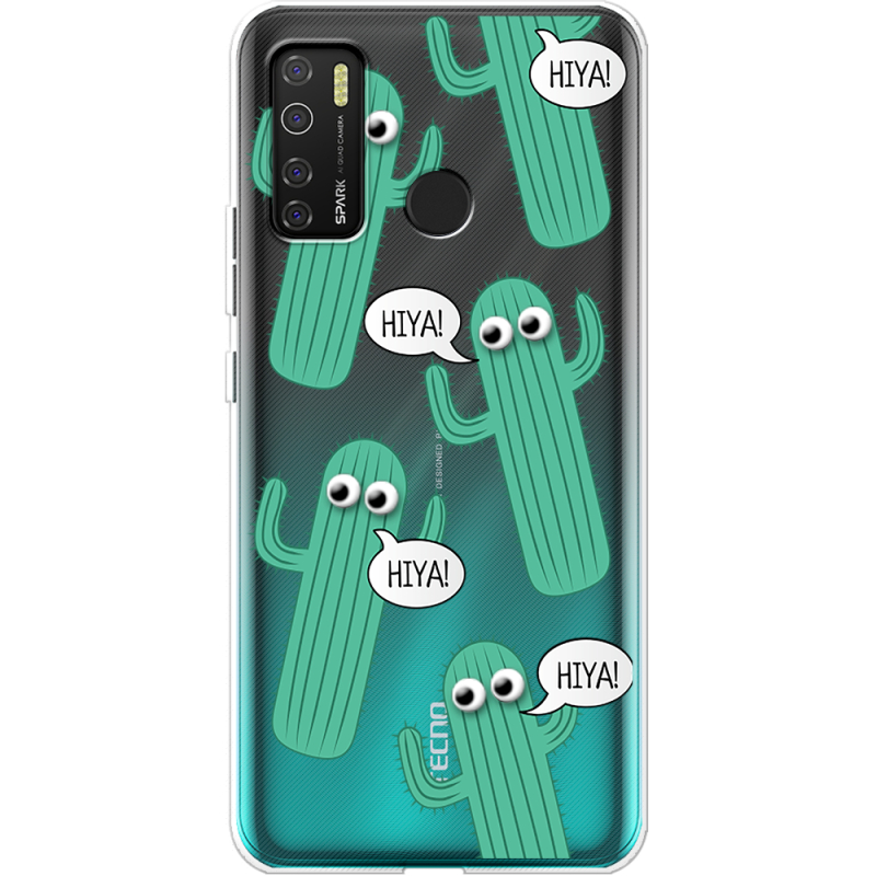 Прозрачный чехол BoxFace Tecno Spark 5 Pro с 3D-глазками HIYA